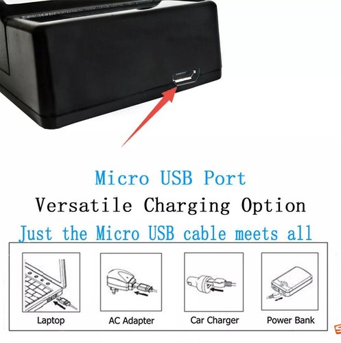 Cargador de batería USB para Sony NP-FH30 FH50 FH70 FH100 DSC-HX100V HDR-TG5V AC-VQH10 - Imagen 5 de 5