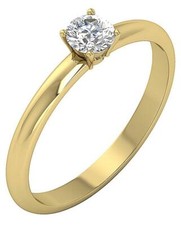 Solitaire Anniversary Ring I1 G 0.35 Ct Natural Diamond 14K Solid Gold 4.40 mm