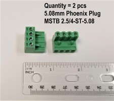 2pcs, 4-Pin, 5.08mm - Green Quick Speaker Connector Terminal Block, Phoenix Plug