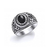 Lot De Bagues Chevalière En Argent Sterling Pour Homme Avec Onyx Noir Ovale