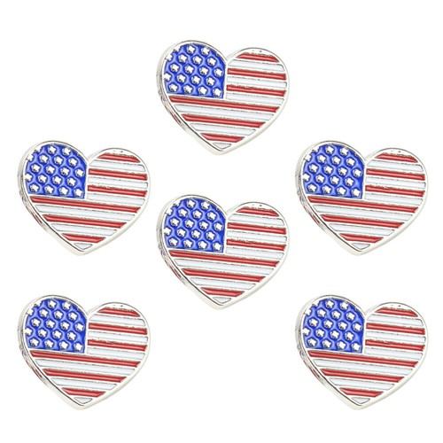 6 Pcs United States Badge Banner Heart Shaped Lapel Pin Fashion eBay