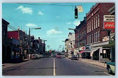 Fulton New York Postcard South First Street And Business Section c1960 Coca-Cola