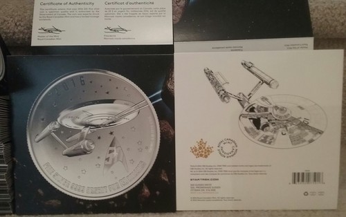Star Trek Enterprise 50th Anniv. 2016 Canada RCM Mint COA Collector Trading Card - Foto 3 di 4