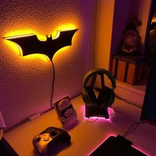 Lámpara de Pared LED Color RGB con Logotipo de Batman Lámpara de Dormitorio con Control Remoto