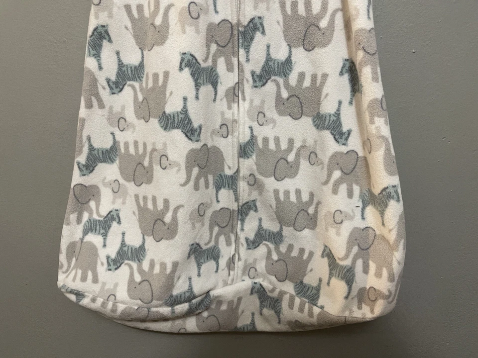 Carter's Bebé Niño Elefante y Cebra Acogedor Polar Manga Larga Saco de Dormir Blanco 3-6 M Foto 4 de 4