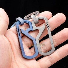 Titanium Key Chain Carabiner with Key Ring Outdoor Multi EDC Bottle Opener Tool
