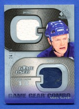 2004 UD HOCKEY MATS SUNDIN maple leafs GAME GEAR COMBO GAME WORN JERSEY /85