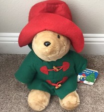 Paddington Bear Plush Stuffed Teddy 17  Holiday Fun Book Sears 1996 Vintage