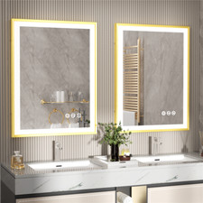 Rectangular LED Illuminated Bathroom Mirror Vertically Horizontally Wall Mounted