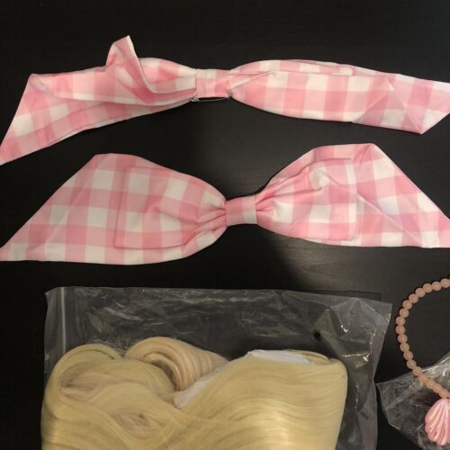Barbie Costume Women’s Size L Cosplay Halloween Wig Dress Accessories Pink - Picture 12 of 13