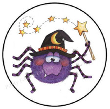 CUTE SPIDER WITCH HALLOWEEN ENVELOPE SEALS LABELS STICKERS PARTY FAVORS