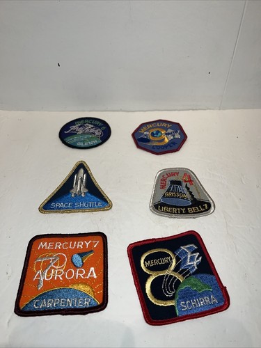 Lot Of 6 Mercury 7 Space Shuttle space patch Carpenter Autora Schirra NASA