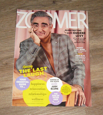 Zoomer magazine EUGENE LEVY Raquel Welch JUDY BLUME Gord Downie Tragically Hip