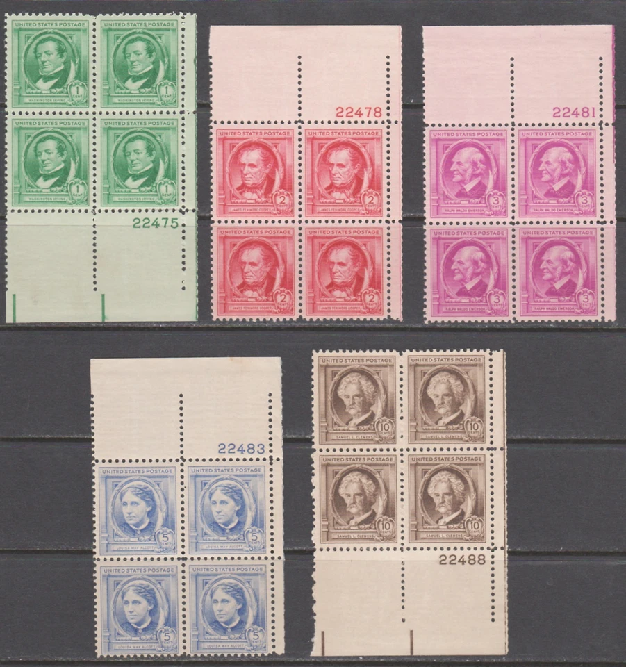 U.S. STAMPS #859-893 PBs  FAMOUS AMERICANS  -- PREMIUM SET 35 -- 1940 -  MINT - Image 2 of 4