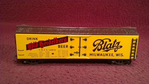 HO EARLY FLEISCHMANN METAL BLATZ BEER 40' BOX CAR #1428B - Picture 2 of 7