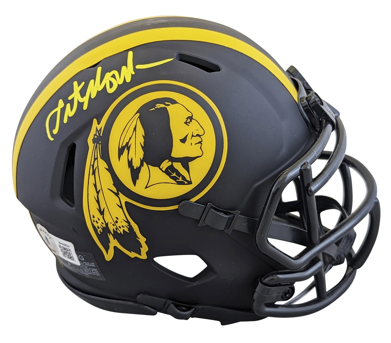 Art Monk Autographed Signed Redskins Authentic Eclipse Speed Mini Helmet Beckett Wit 