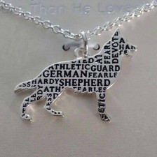 Silver Companions GERMAN SHEPHERD Fine Silver Plated Pendant Necklace NEW 50