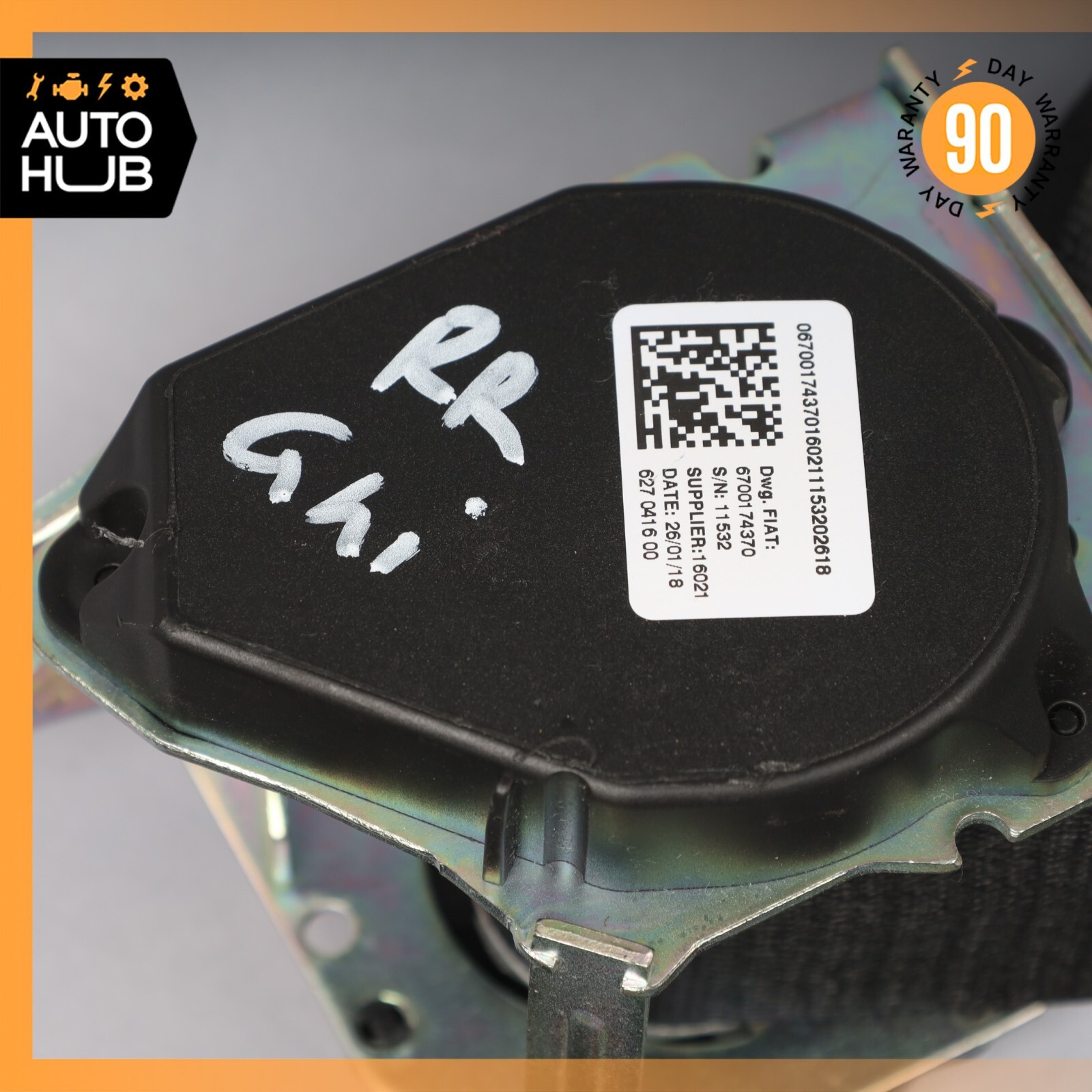 14-22 Maserati Ghibli SQ4 M157 Rear Left or Right Side Seat Belt Black OEM 41k
