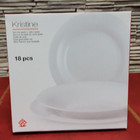 Schlichtes weißes Tellerset Opalglas - 18 Teile