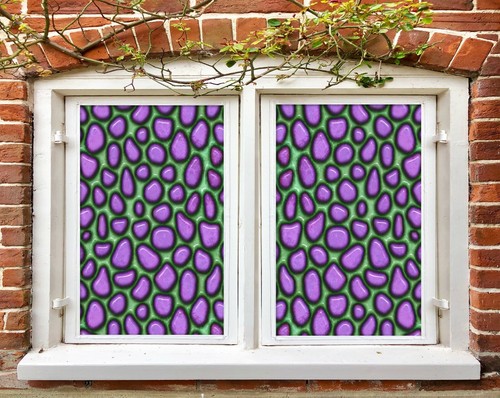 3D Purple 062NAO Window Film Print Sticker Cling Stained Glass UV Block Fay - Picture 2 of 11