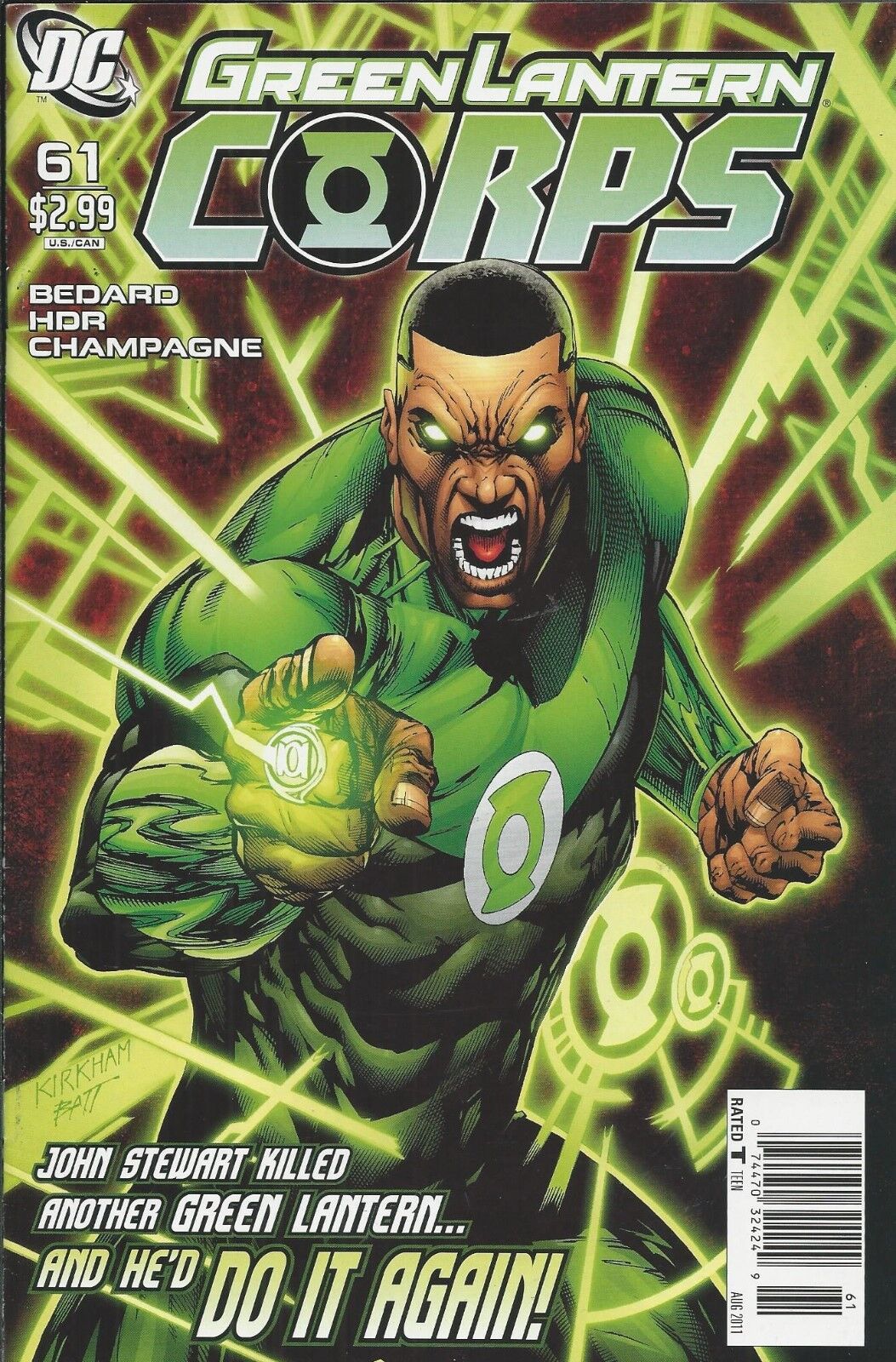 Green Lantern Corps Comic 61 Cover A Tyler Kirkham First Print 2011 Tony Bedard