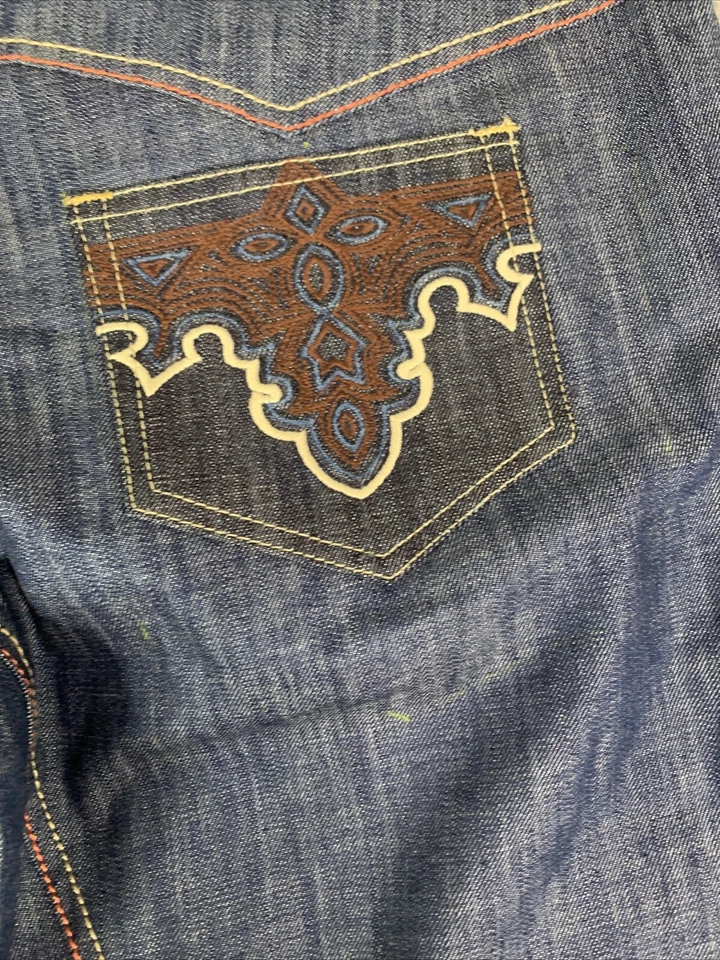 Jeans ANTIK para hombre talla 35 personalizados bordados e hilo hechos a mano Western Denim Jeans Foto 2 de 4