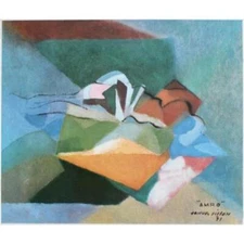 JACQUES VILLON BOOKPLATE PRINT ABSTRACT Modern Art 1962 AMRA CUBISM GEOMETRIC