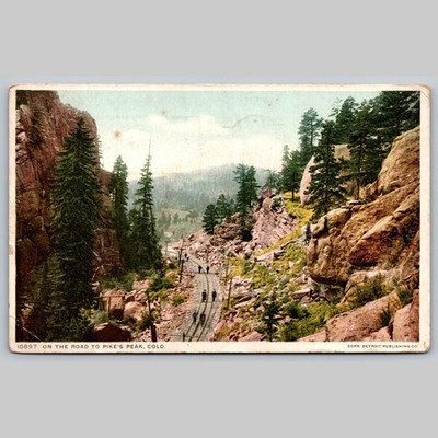 Postcard On the Road to Pike's Peak Colorado 1917