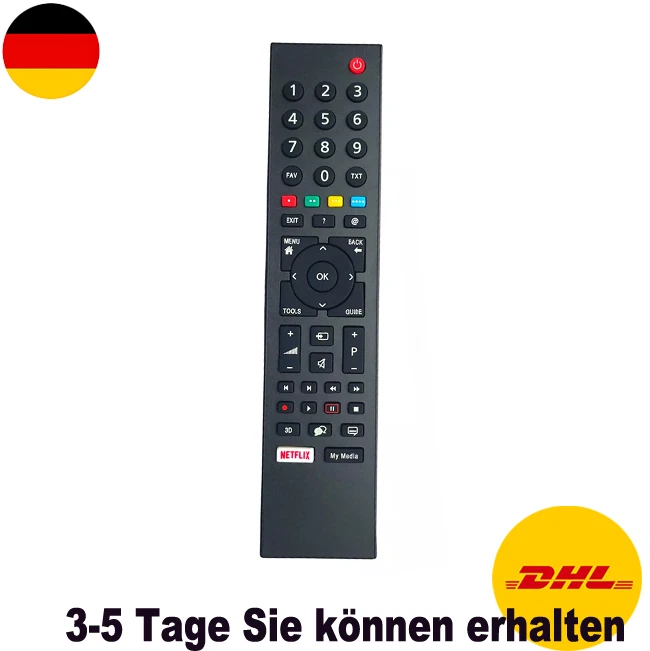 FÜR GRUNDIG TVS 1 Stück Ersatz TV Fernbedienung für Grundig TV Fernseher mit Netflix taste，Neu