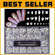 600 White Diamonds + 2500 Flat Rhinestones Mix Pack