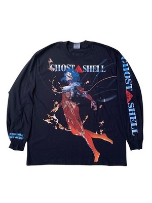 Rare Bootleg Ghost In The Shell Long Sleeve Shirt XL Black Anime Graphic Tee