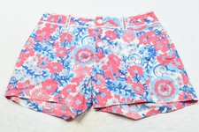 Lilly Pulitzer Palm Beach Fit Shorts Womens 4 Blue Pink Floral Casual