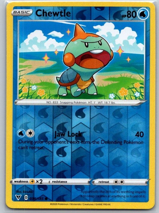 Chewtle 038/185 Common Vivid Voltage Pokemon Reverse Holo Near Mint