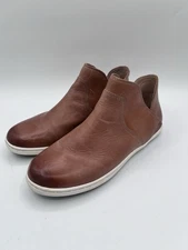 Taos Bootsie Caramel Brown Leather Comfort Sneakers Ankle Boots Shoes Size 7
