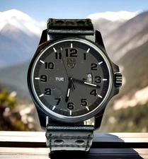 LUMINOX Men's XL.1870.BO Atacama Field Day/Date Black Leather Band NAVY SEAL