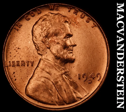 1949-D Lincoln Wheat Cent- Choice Gem Brilliant Uncirculated Luster #J1797