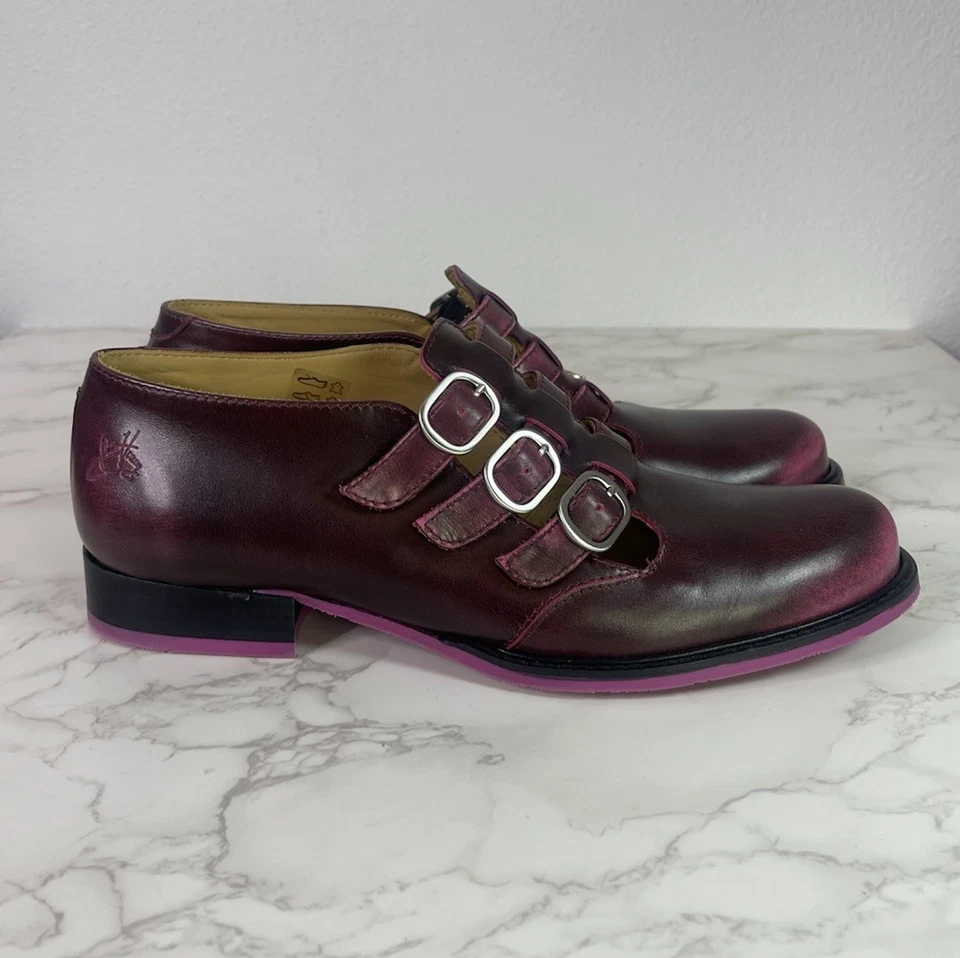 Sapatos John Fluevog McPhee com fivela de alça tripla Mary Jane 10 NOVO - Imagem 2 de 4