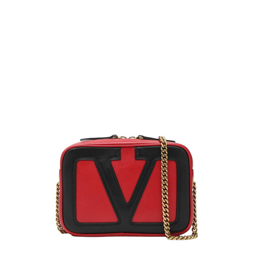 VALENTINO GARAVANI Viva Superstar Red Black Chain Belt Bag New & Authentic