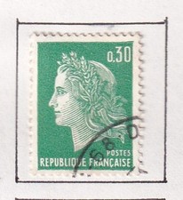 🦬STAMP / TIMBRE FRANCE OBLITERE N°1611 - 15c vert - Marianne de Cheffer🦬