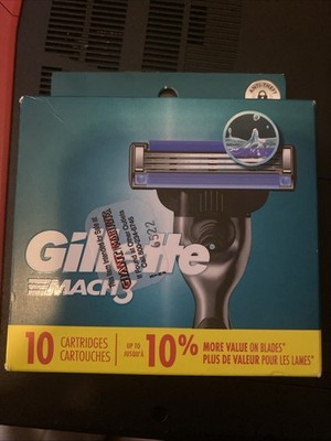 NEW Gillette Mach3 Razor Blade Refills, 10 Cartridges