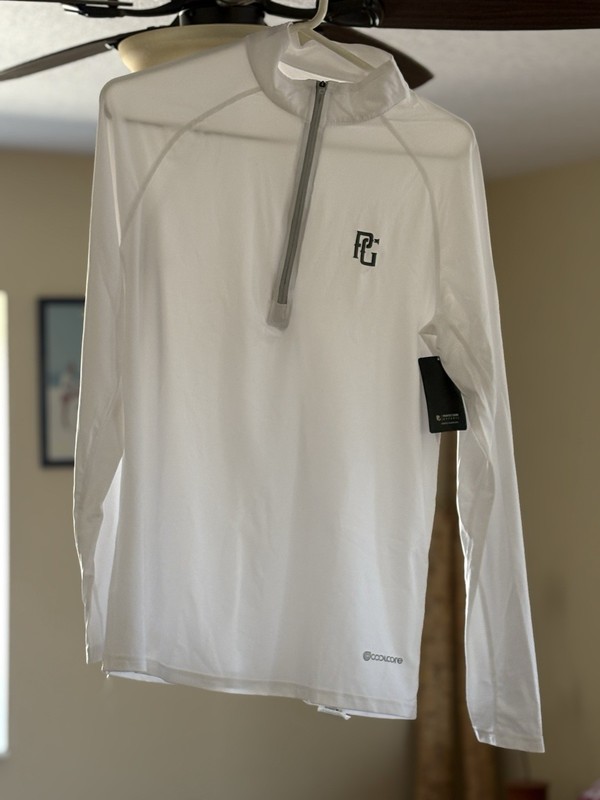 PERFECT GAME ENDURANCE COOL CORE 1/4 ZIP WHITE SIZE ADULT LARGE