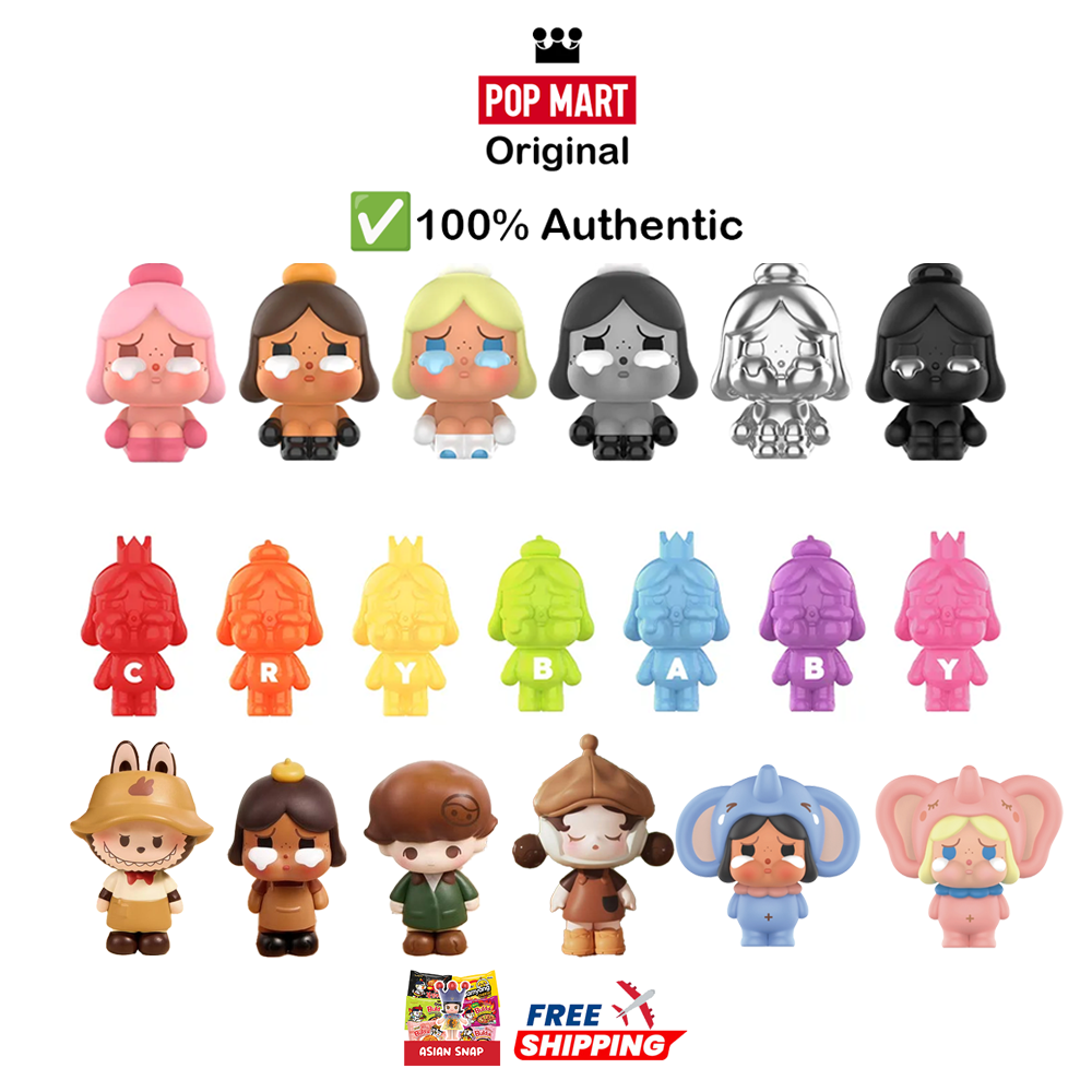 POP BEAN CRYBABY Limited 6PC Set with Baby Born & Rainbow Series by POP MART
