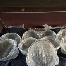 Lot of Clear Textured Glass Round Plates - Clear Glass Pl