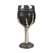 Horrible Resin Stainless Steel Skeletal Wine Goblet Skull Sacrifice Wine Chal...