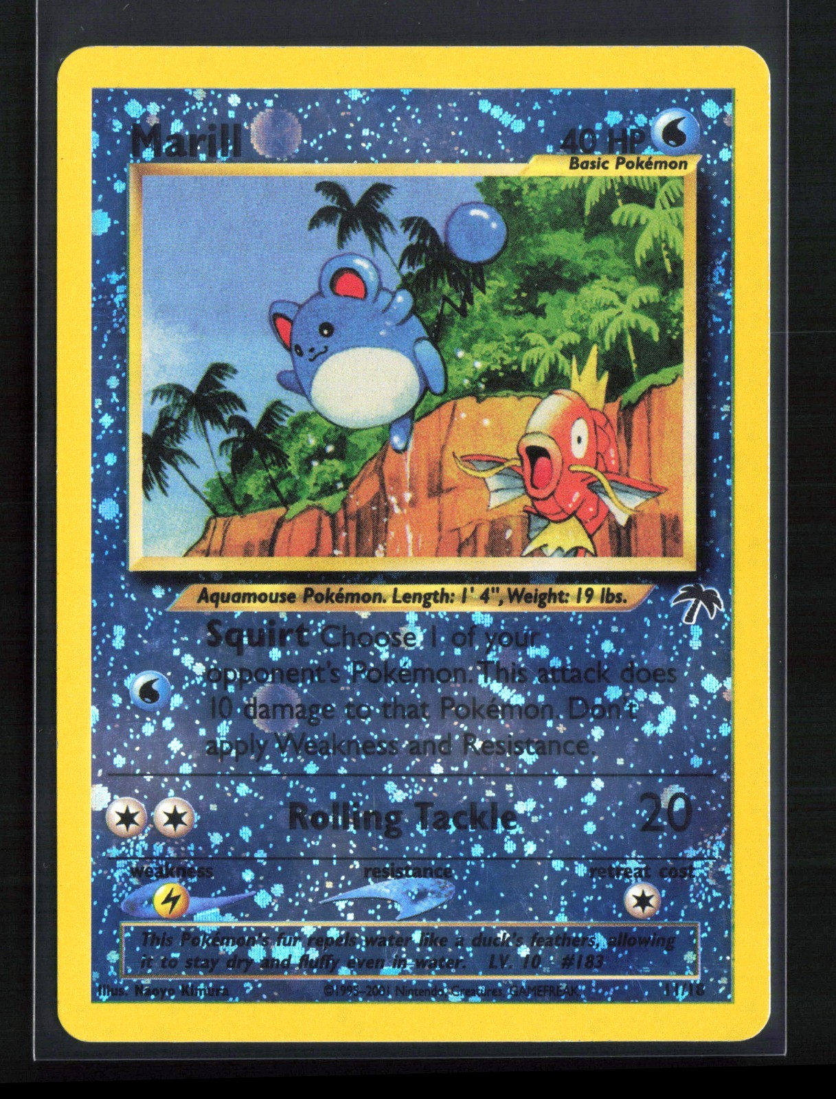 MARILL 11/18 4 X SWIRLS Reverse Holo Southern Islands Promo 2001 - Pokemon Card