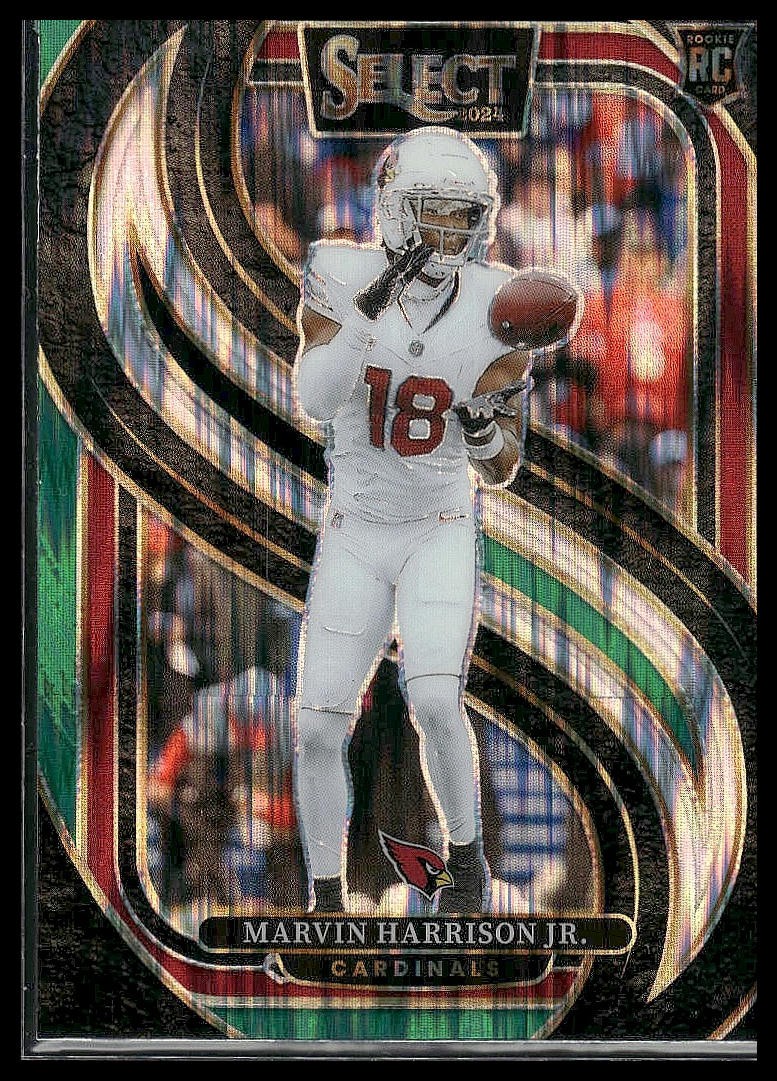 2024 Panini Select #115 Marvin Harrison Jr. Black & Green Prizm Shock