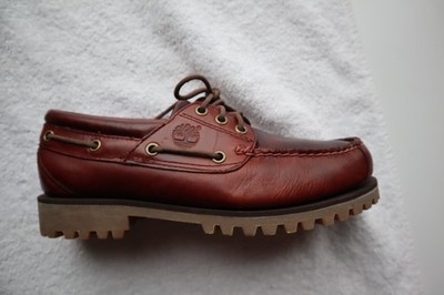 Dark Brown Leather TIMBERLAND Earthkeepers Topsider 3 Eye Lug Loafers Man's US 7