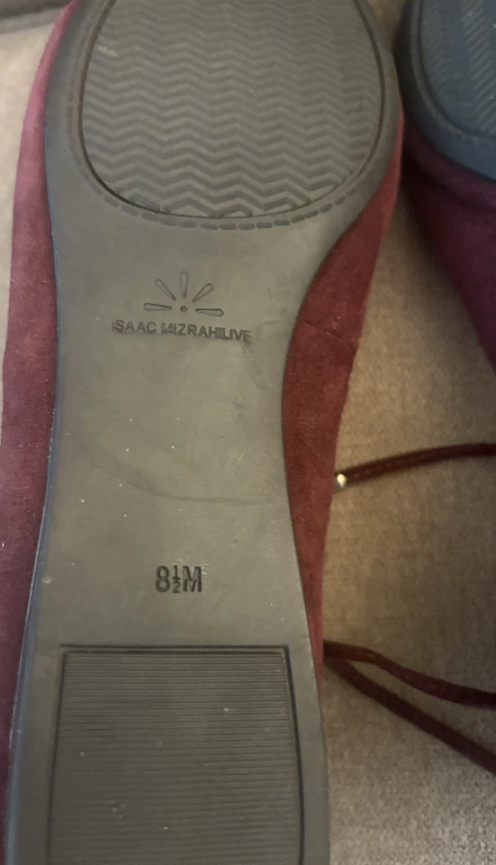 Isaac Mizrahi Live! Zapatos planos bailarina para mujer talla 8,5 rojos lazos al tobillo Foto 3 de 3