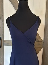 Gap Womens Medium Dress Sleeveless Blue Wrap Stretch Knit Tie Waist Belt 10801