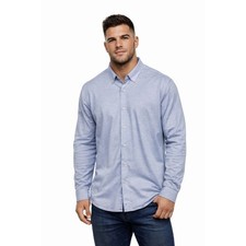 David Donahue Mens Long Sleeve Button Down Shirt Blue Oxford 18 XL XXL